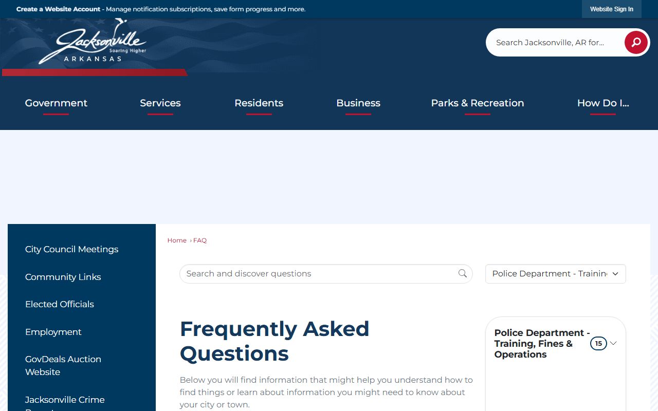 Jacksonville FAQ confirming temporary holding and transfer to PCRDF