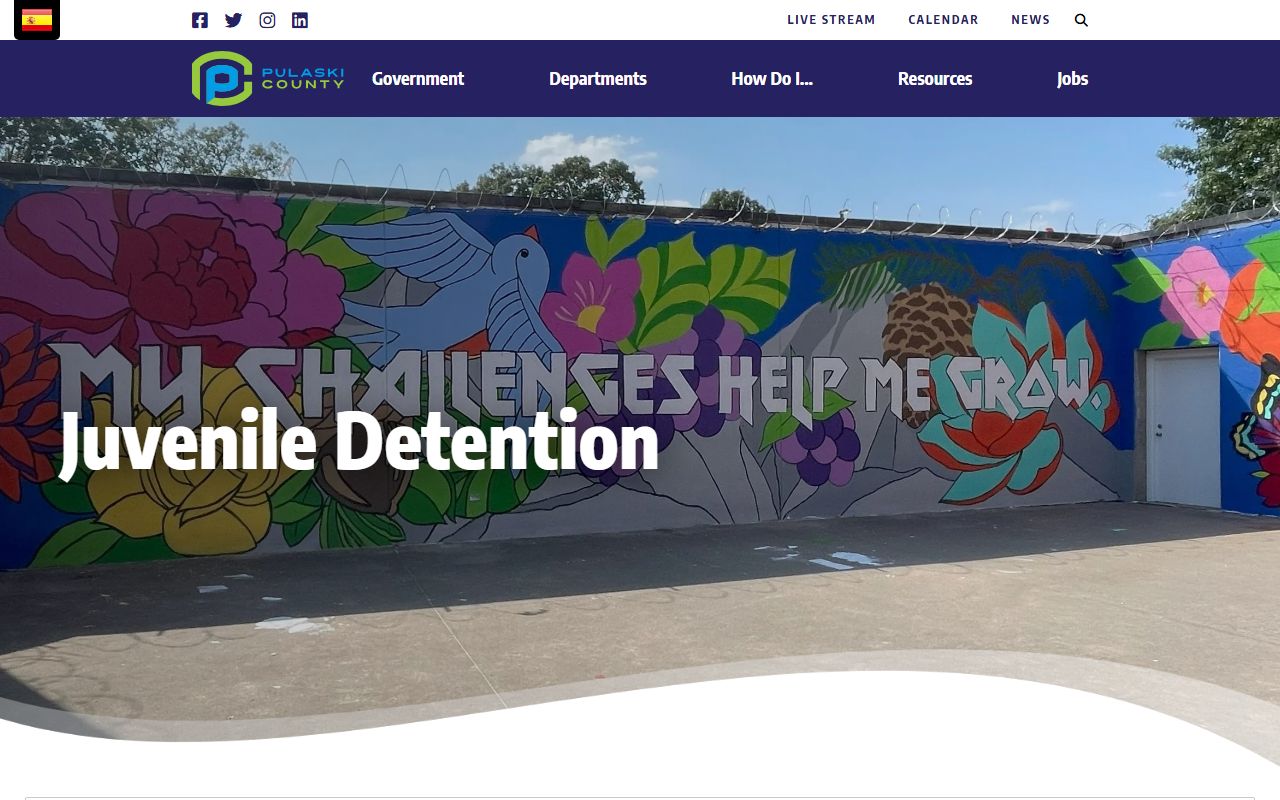 Pulaski County Juvenile Detention facility overview page